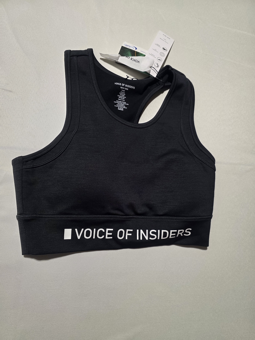 NWT- Women's Black Sports Bra - Racerback Support Voice Of Insiders